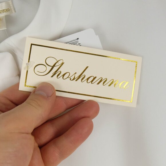 Shoshhanna Dress Womens 8 White Mini Shirt A Line Short Sleeve Flutter Summer - Picture 11 of 12